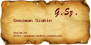 Goszman Szabin névjegykártya